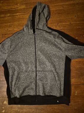 South Pole Mens Sz 4XB Heather Gray and Black Full-Zip Hoodie